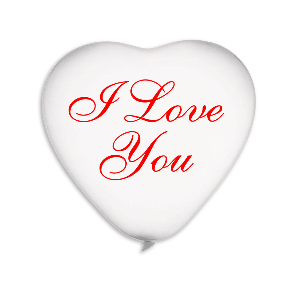 10" I Love You Balloon Red/White Latex Bln 25ct