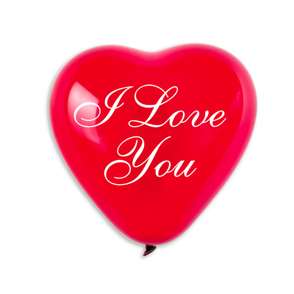 10" I Love You Balloon Red/White Latex Bln 25ct