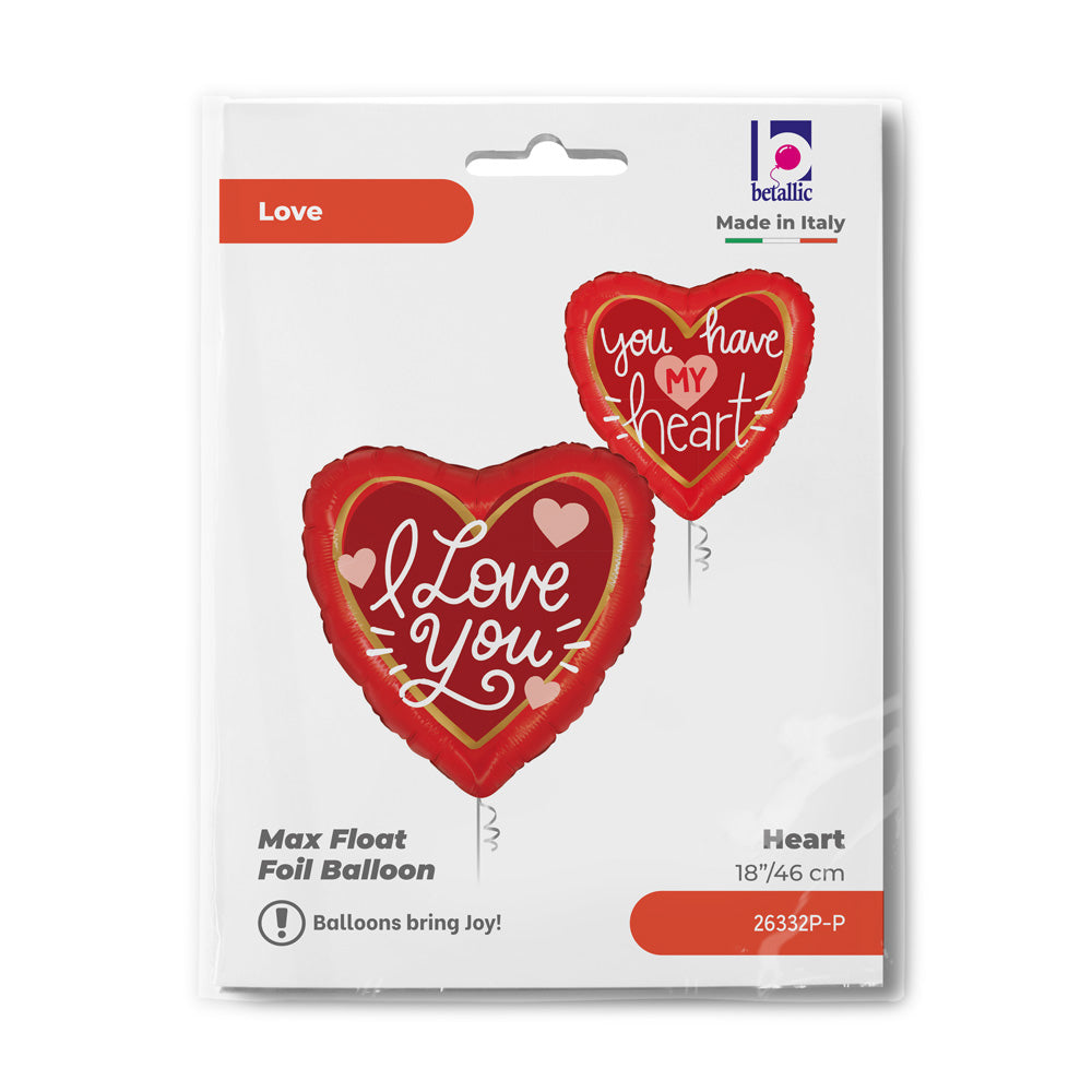 18" Love Messages Foil Balloon