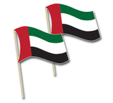  UAE Flag With Wooden Stick 2pcs per Pack