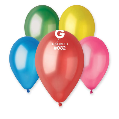  12in Metallic Assorted Latex Balloons100 pieces