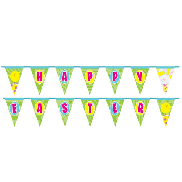 Spring Easter Bunny Paper Flag Banner 14ft