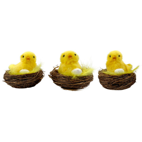 Easter Chick Decoration 7cm 3Pcs/Pk