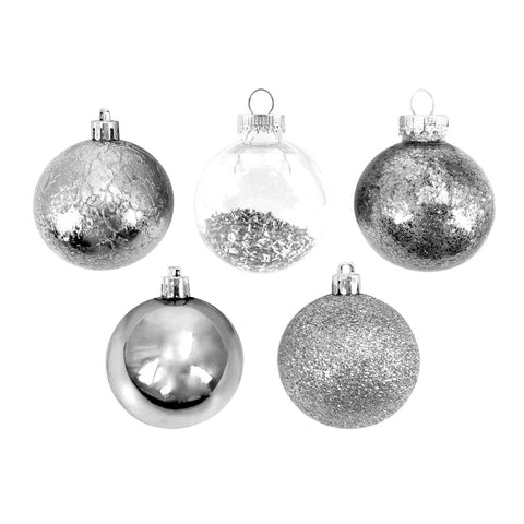 Christmas Designed Baubles 6Cm Sliver 12Pcs/Box