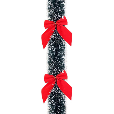 Christmas Tinsel Garland With Bows 200Cmx9Cm