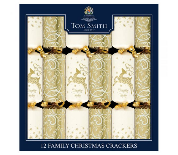  Cream & Gold Foil Finish Crackers 12x12in