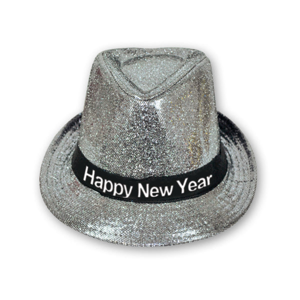  Deluxe Silver Fabric Top Hats