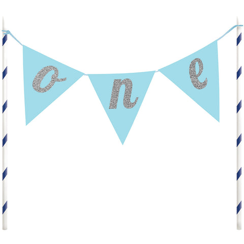  1st Bday One Pennant Cake Topper 