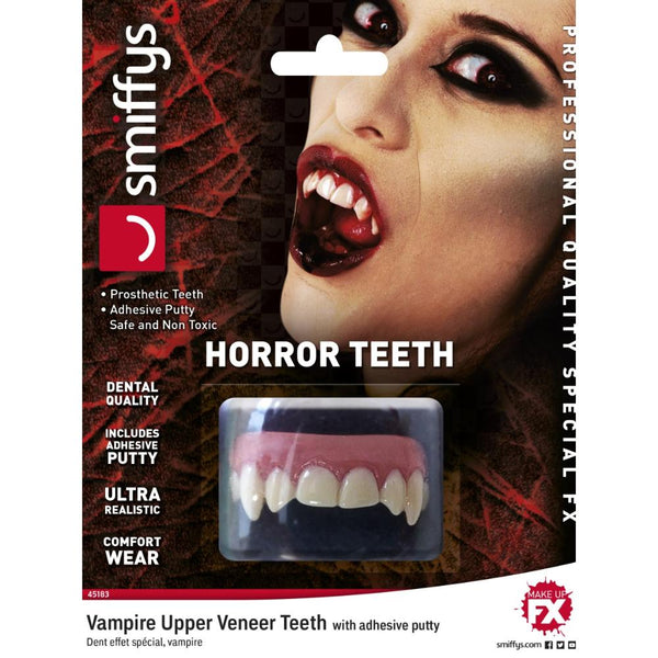 Horror Teeth Vampire White With Upper Veneer Teeth