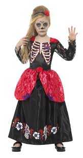 Day Of The Dead Delux Girls Costume Black