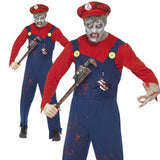 Zombie Plumber Costume Red & Blue