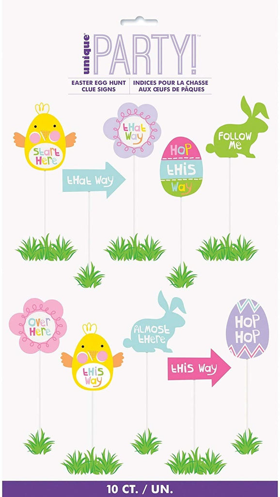 Easter Egg Hunt Clue Signs 10pcs