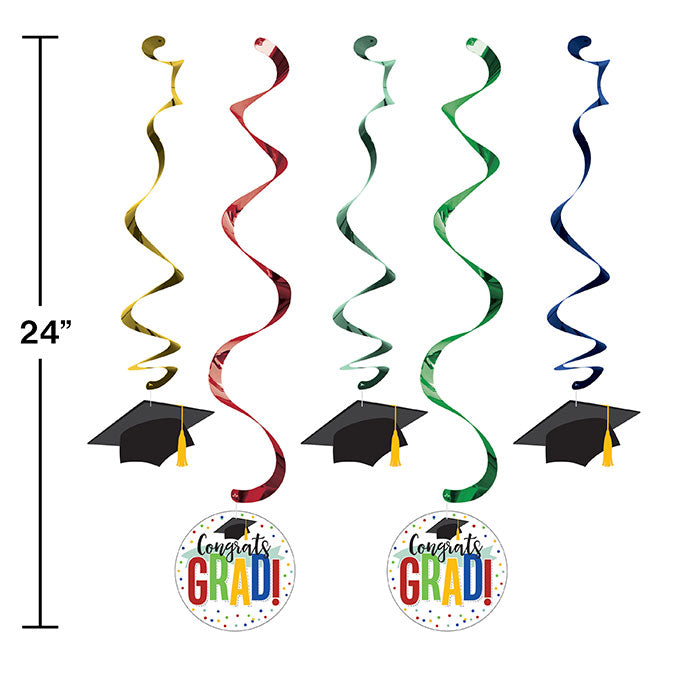 Colorful Grad Dizzy Danglers 24in 5pcs