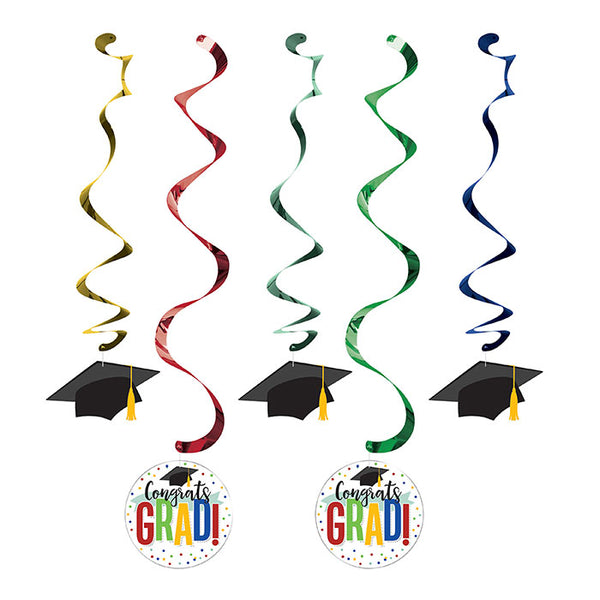 Colorful Grad Dizzy Danglers 24in 5pcs