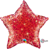  Holographic Star Jewel Red Foil 20in